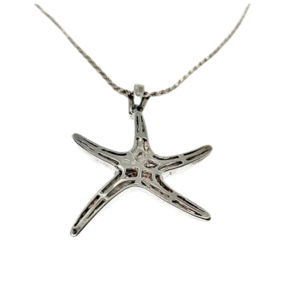 Large Ocean Fire Blue Opal Starfish 925 Sterling Silver 16